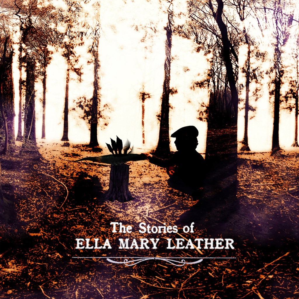 A boy in the woods with a young dragon or wyvern.